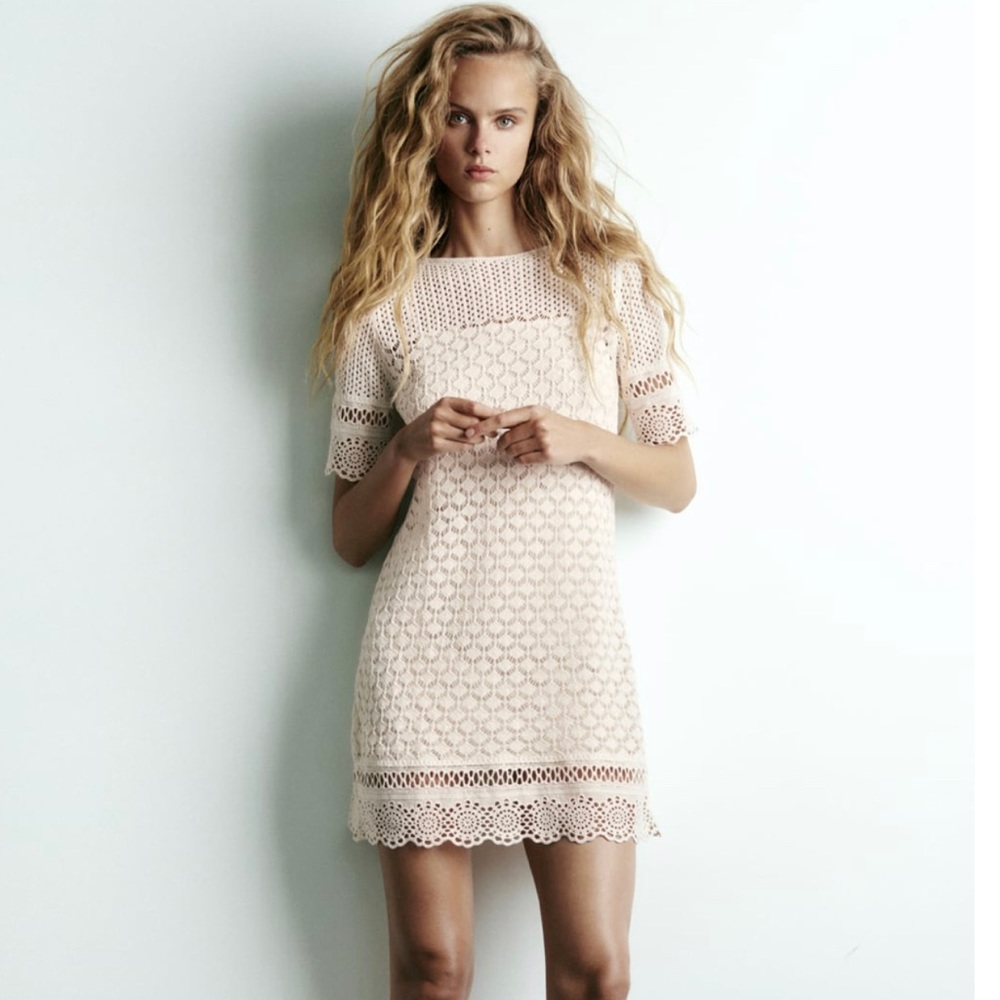 Zara mini dress with round collar